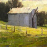 Trey Finney, "Hillside Cache," 2018, oil, 24 x 24 in., Collection the artist, Studio