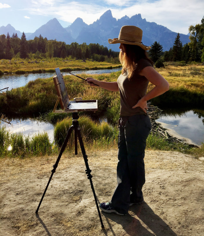 Jane Hunt painting en plein air