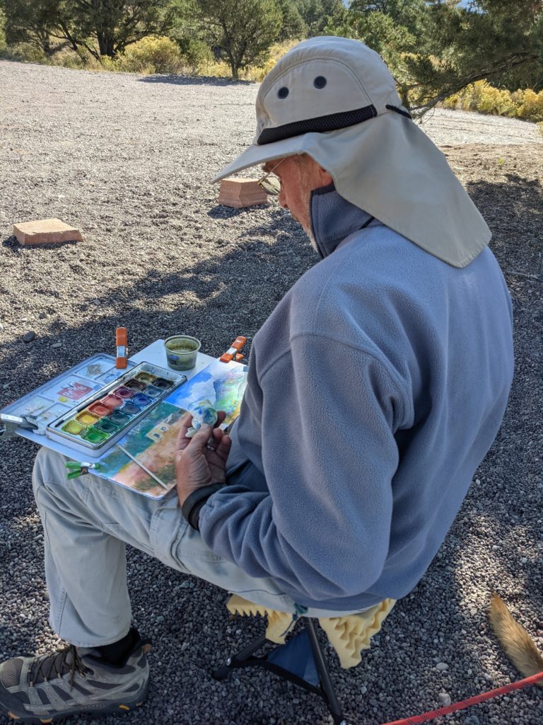 Michael Chesley Johnson painting outdoors