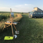 Plein Air Painting On the Road with a VW Vanagon, My Wife, and My Dog HipCamping in South Dakota, through the app HipCamp