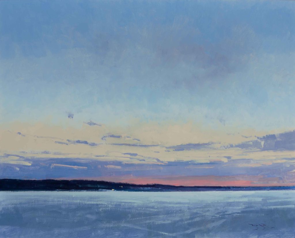 Ben Bauer, "Dawn at White Bear Lake," 26 x 32 inches, Oil on linen