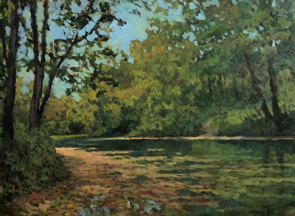 Painting Indiana Rivers - Tom Woodson, "Muscatatuck," oil, 20 x 24 in.