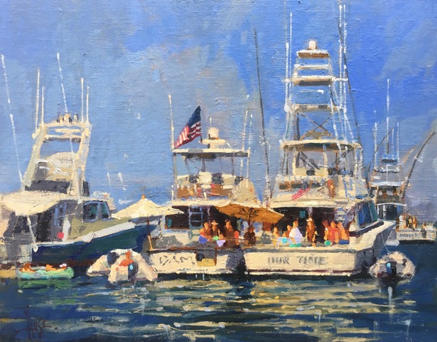 Painting boats en plein air