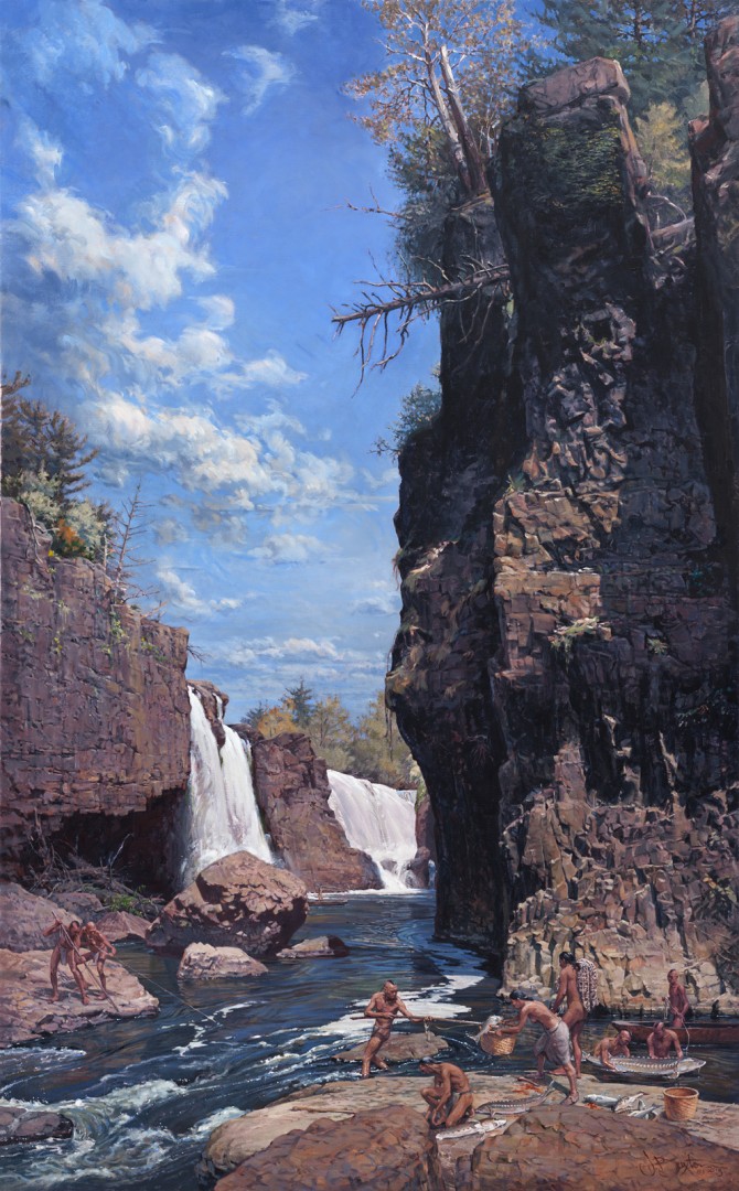 Plein Air Salon - John Buxton, "Great Falls of the Passaic," oil, 56 x 35 in.