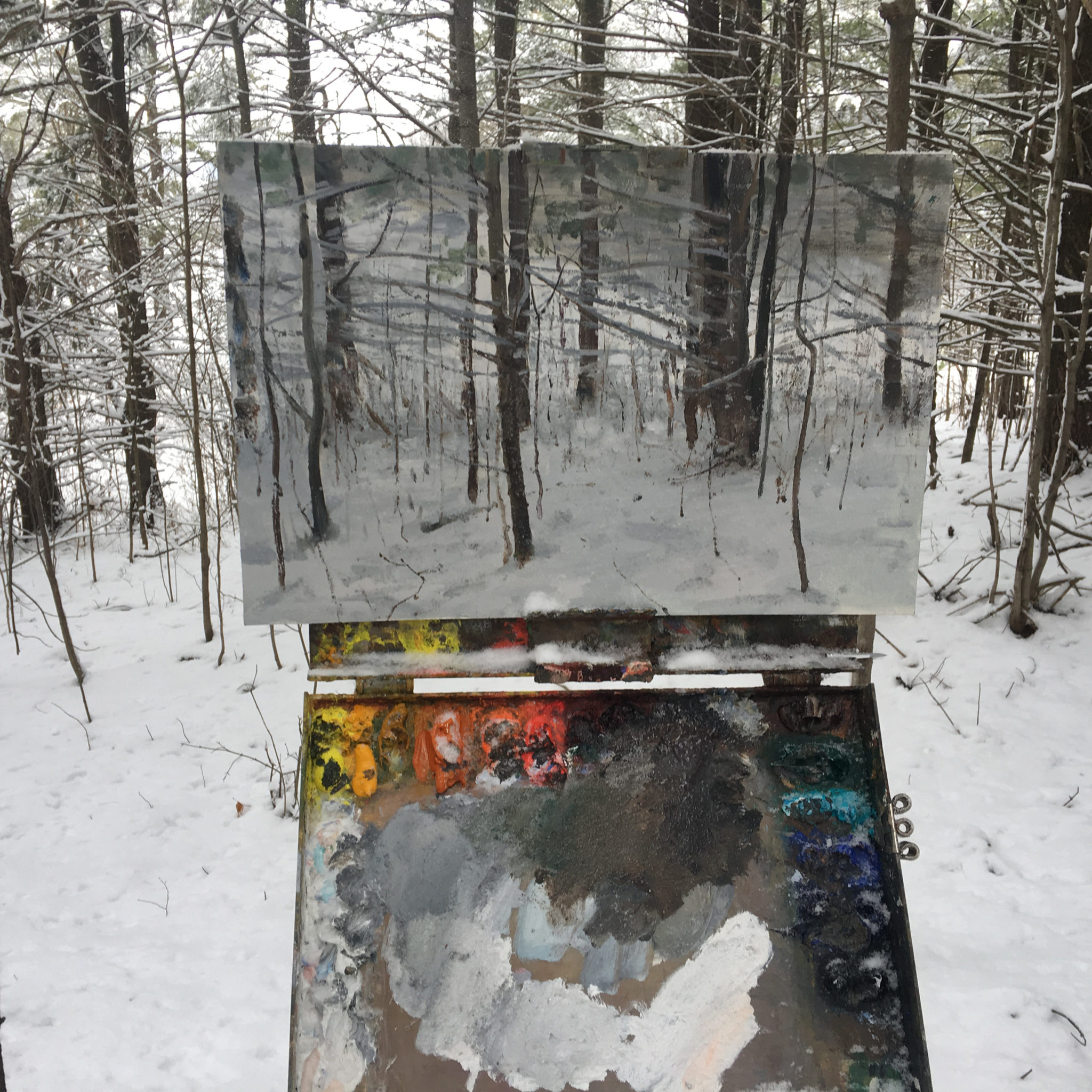 Painting snow en plein air
