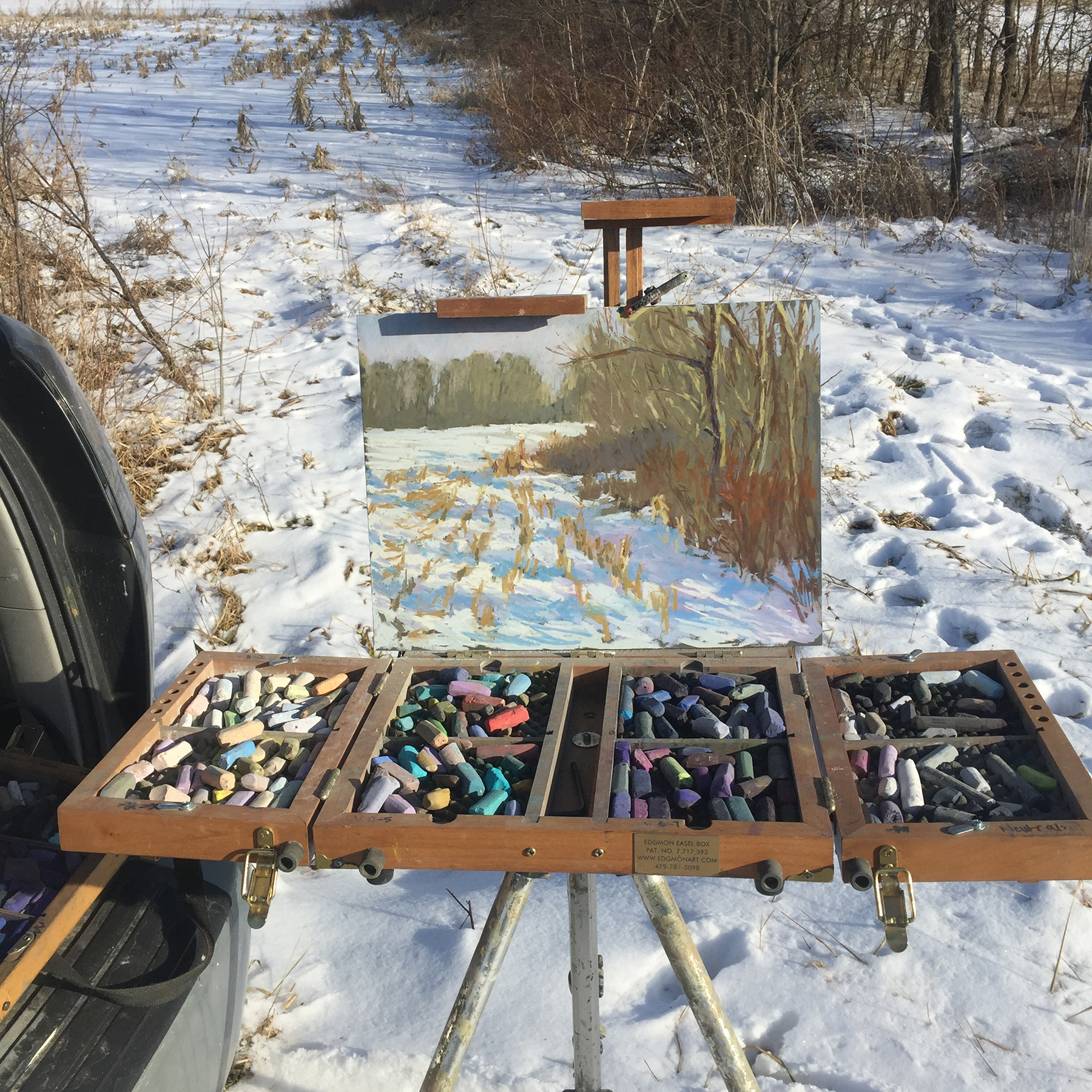 Painting snow en plein air - Carol Strock Wasson