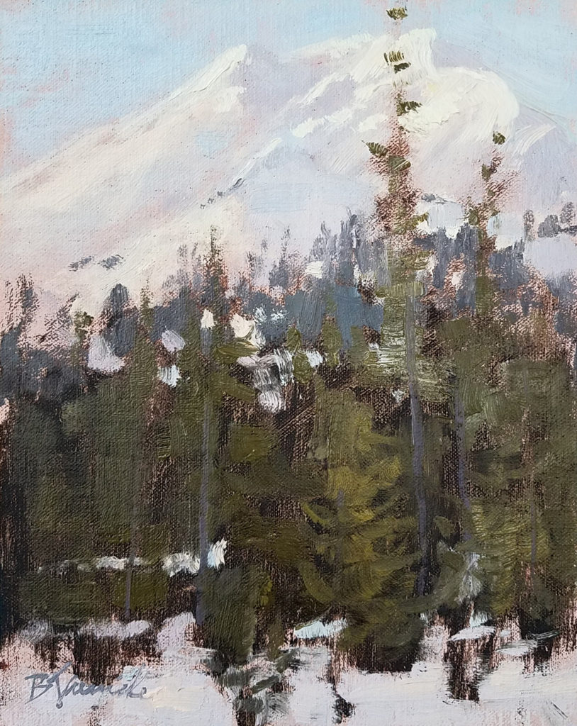 Painting snowy landscapes en plein air - Barbara Jaenicke painting