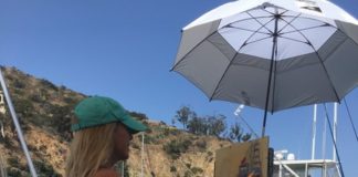 Painting boats and beaches plein air setup