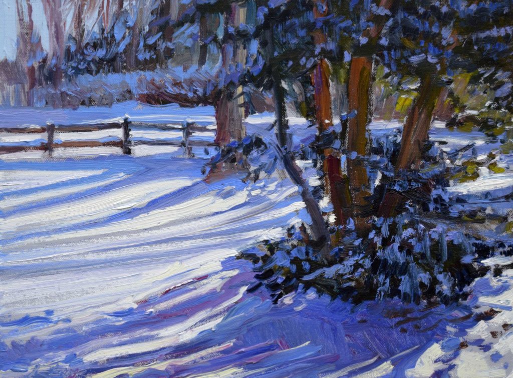 Painting outdoors in winter - Jim Rehak landscape