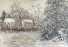 Theresa Grillo Laird, "A Wet Snow," 2019, oil, 12 x 16 in., Available from artist, Plein air