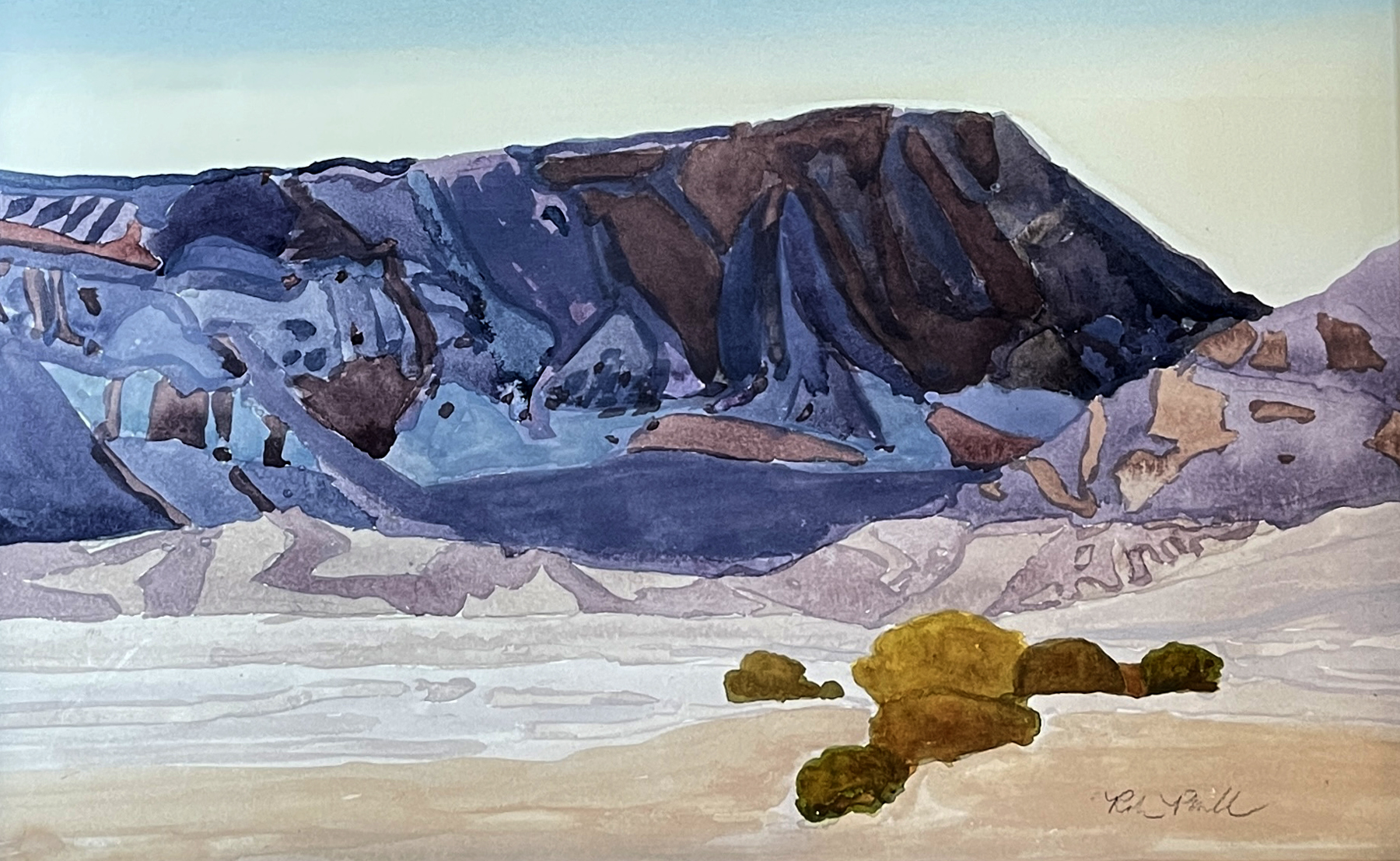 Robin Purcell, “Font’s Point,” 10 x 16 in., watercolor, plein air