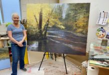 A Design Technique That Stopped a Painter in Her Tracks Brenda Boylan with her new painting, "A Secret Place"