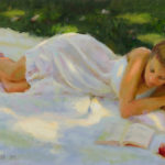 William Schneider, "Dappled," 18 x 30 in., plein air