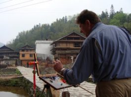 Gene Costanza plein air painting