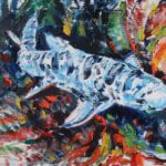 oil painting of leopard shark