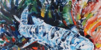oil painting of leopard shark