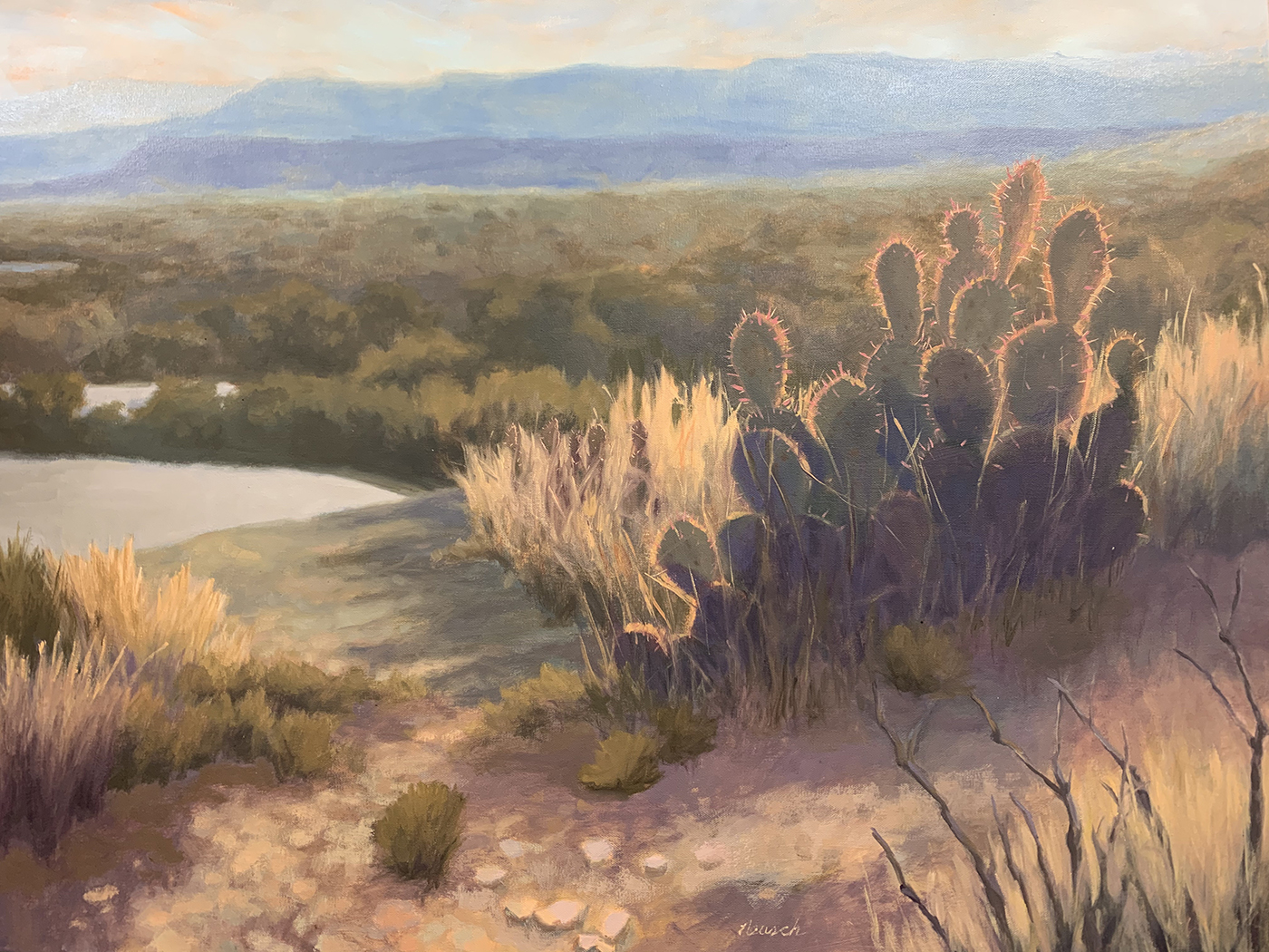 oil painting of desert