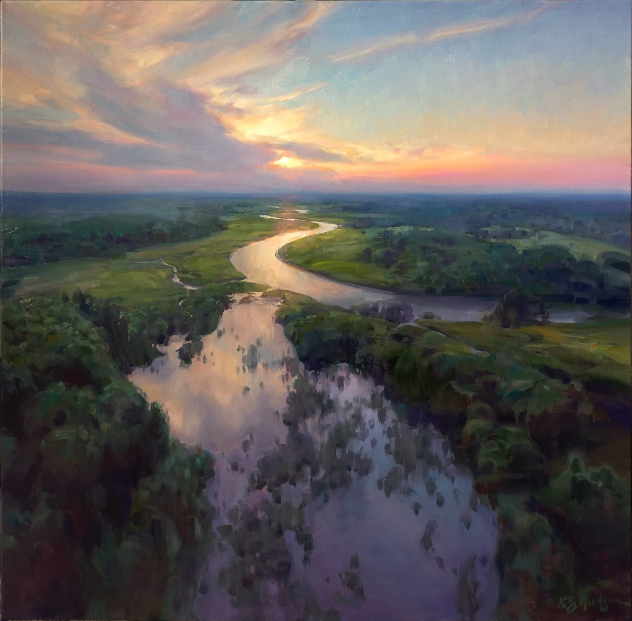 "Wetlands Near Savannah" by Kathleen Hudson (oil, 36 x 36 in.)