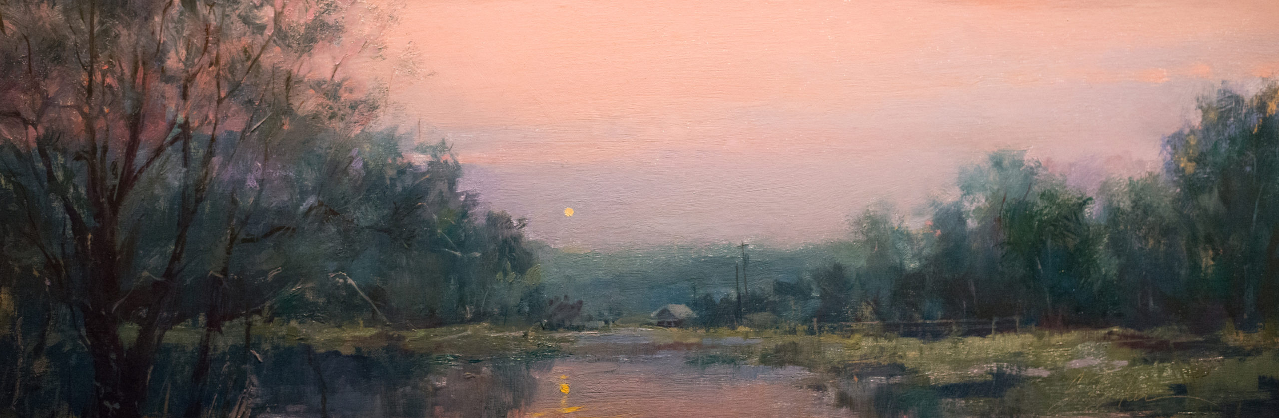 Suzie Baker, "Still Waters," 10 x 30 in., oil on linen panel, 2018