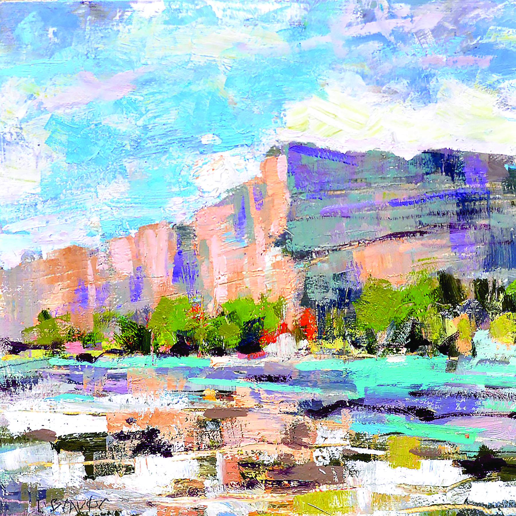 Lon Brauer, "Terlingua River," 2021, oil, 12 x 12 in., available from artist, plein air