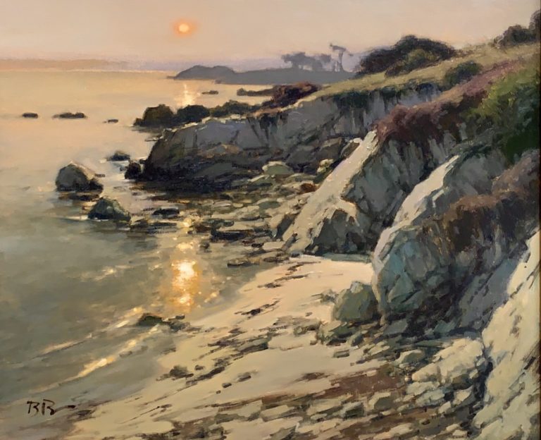Brian Blood, "Smokey Light at Perkins Point," oil, 20 x 24 in.