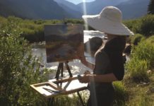 Olena Babak painting on location in Rocky Mountain National Park
