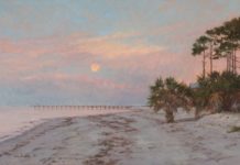 Val Sandell, "Sunrise With Moonset," 2009, oil, 20 x 30 in., Private collection, Studio from plein air study