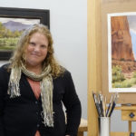 Artist Spotlight: Brienne M Brown Brienne Brown’s studio in Central Pennsylvania with her watercolor paintings, "Enfolding Green Pastures" (framed) and "Day for Exploring"