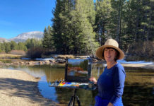 artist painting en plein air in Tuolumne Meadows