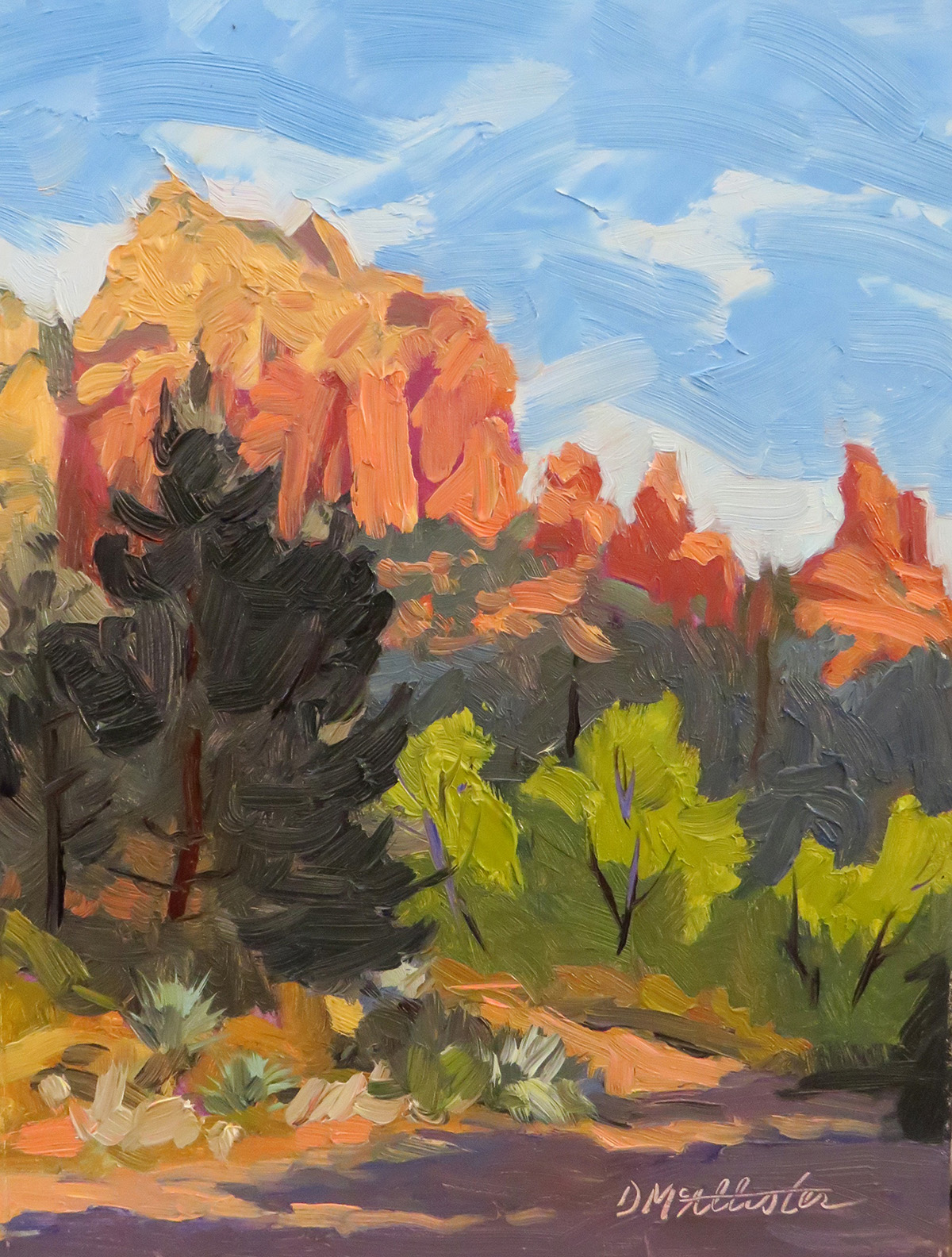 oil painting of mountain terrain landscape