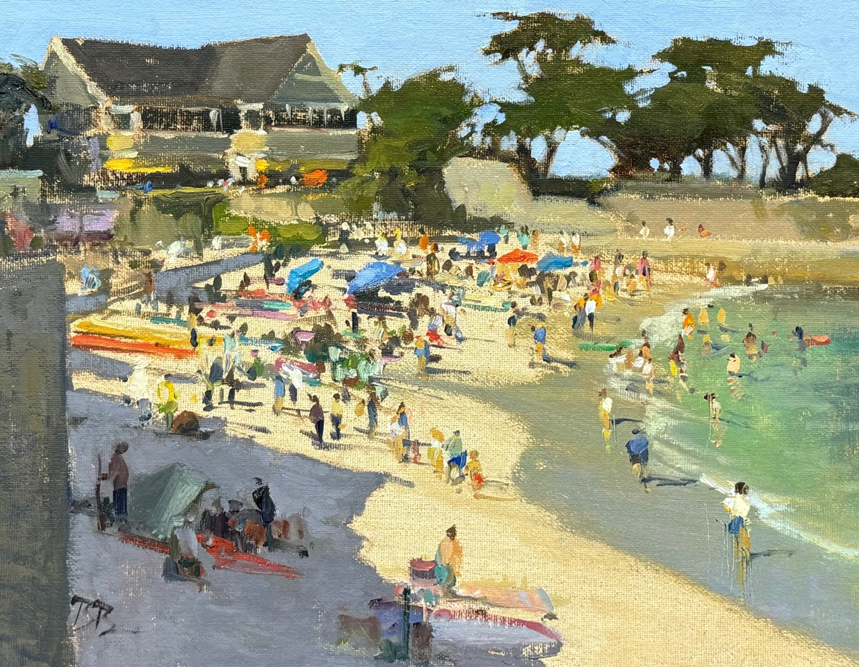 Brian Blood, "Beach Day," oil, 12 x 16 in.