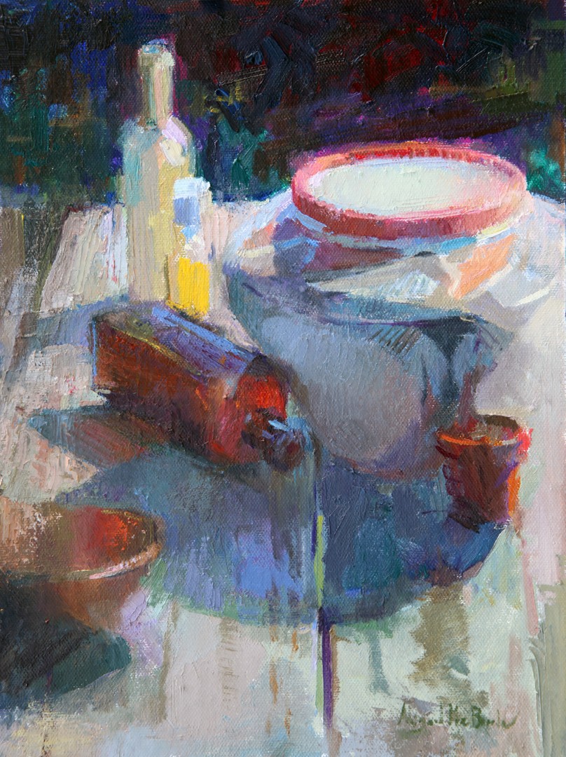 Abigail McBride, "Pattern Play," oil, 12 x 9 in.