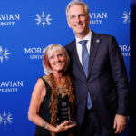Susie Hyer with Moravian University President Bryon Grigsby​