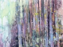 Creative Expression - Richard McKinley, "Tennessee Trees," 2015, pastel over watercolor, 12 x 9 in., private collection, plein air