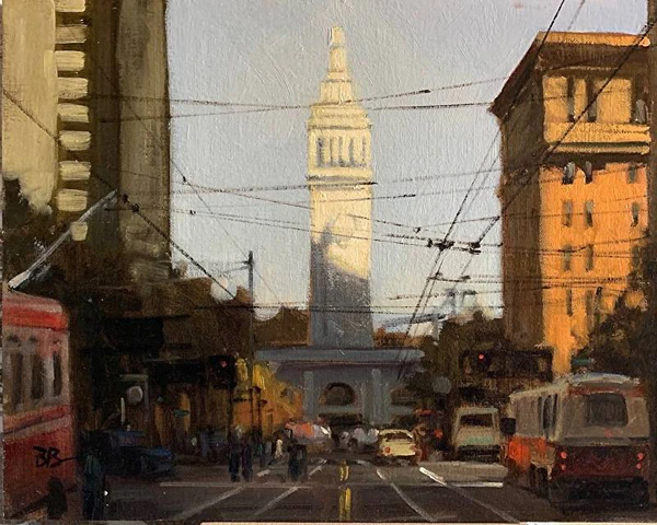 Painting landscapes - "Market and Spear St., San Francisco" by Brian Blood