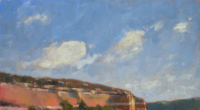 landscape painting - Michael Chesley Johnson, "Early Spring Day," 2019, oil, 11 x 14 in., Studio, Collection of the artist.