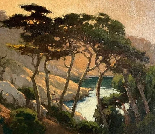 Painting landscapes - "Summer Sun at Bluefish Cove, Pt Lobos" by Brian Blood