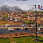 Plein air painting Uganda - Edak Young, "Nyanya," oil on canvas, 13 x 16 in.