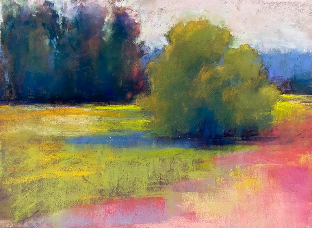 Marz Doerflinger, "Early Summer, Late Afternoon," pastel, 6 x 8 in.
