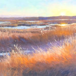 pastel painting - "Waves of Fireworks"