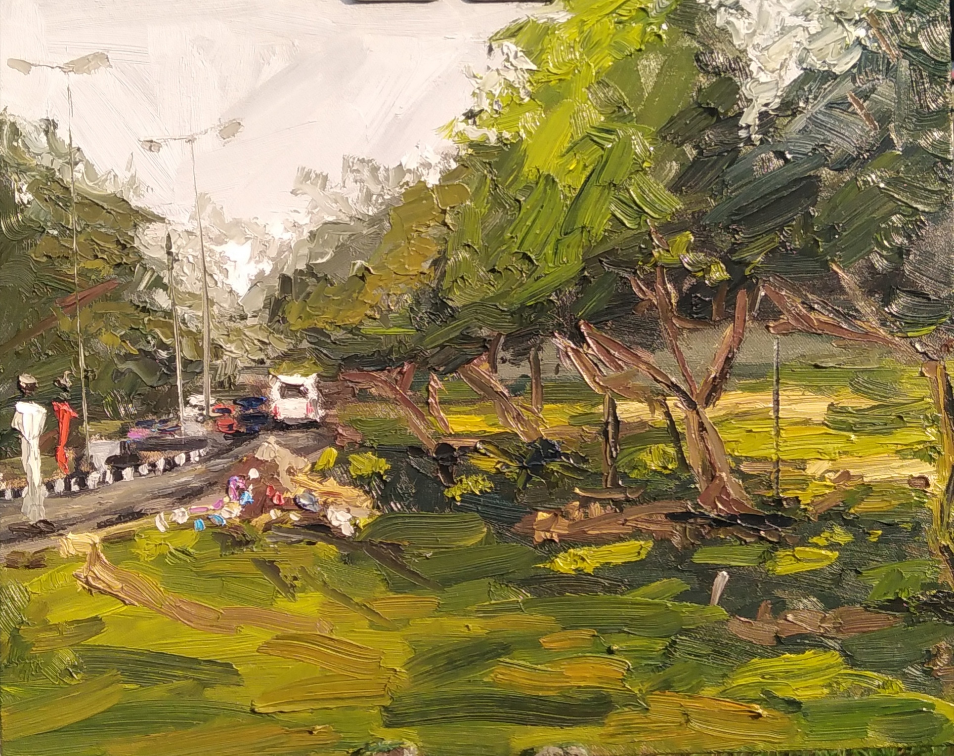 Edak Young, "Airport Field," oil on canvas, 13 x 16 in. 