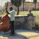Painting from a photo reference - Shelby Keefe, "Solista del Sol," oil