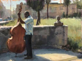 Painting from a photo reference - Shelby Keefe, "Solista del Sol," oil