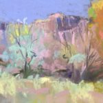 Painting with pastels - Molly Lipsher, "Brilliant Lineup," 2014, pastel, 6 x 24 in., private collection, plein air