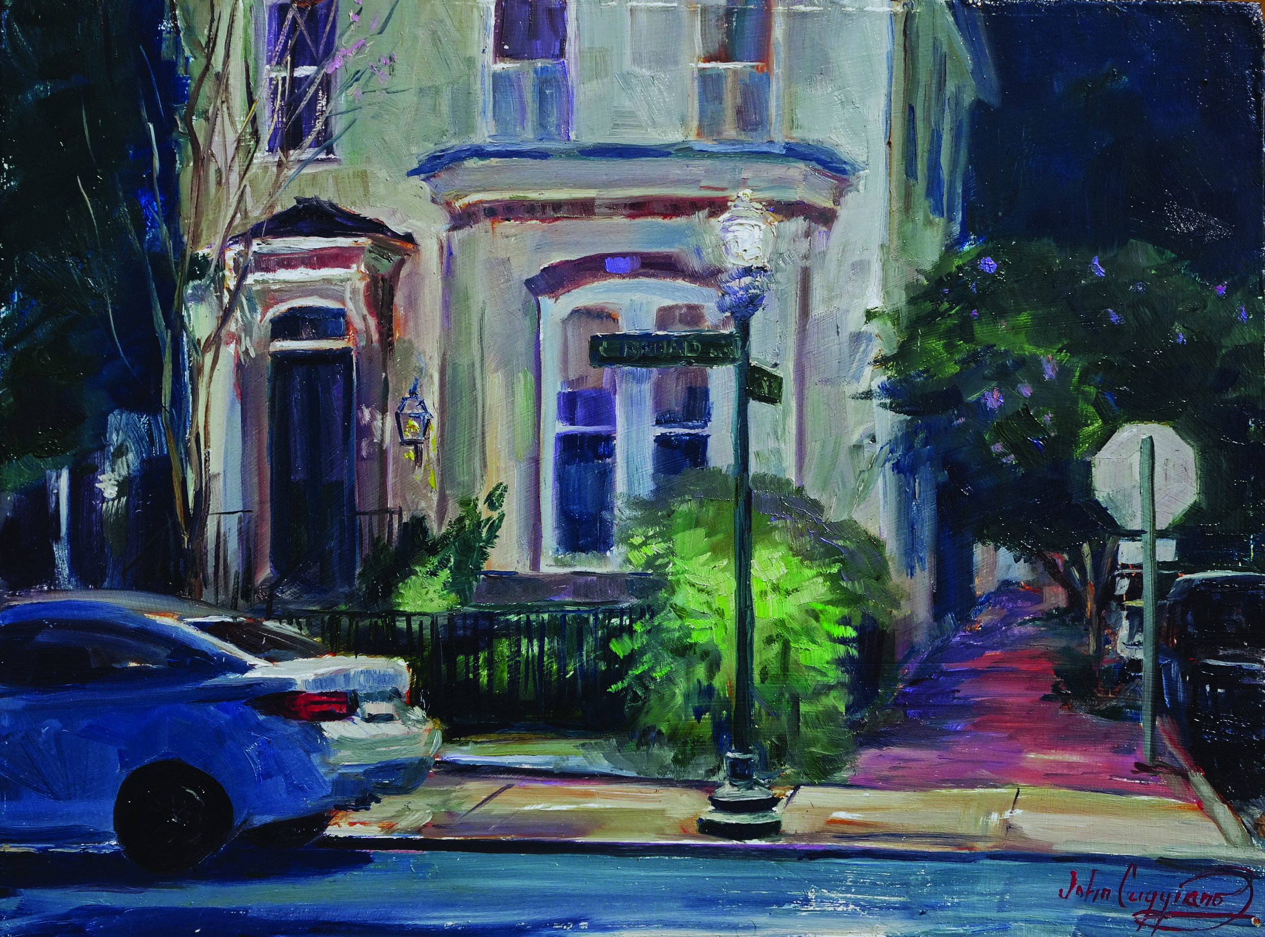 John Caggiano, "Still of the Night," 2018, oil, 12 x 16 in., Available from artist, Plein air