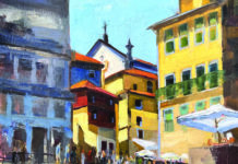 Oil paintings of city scenes