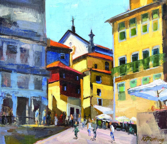 Oil paintings of city scenes