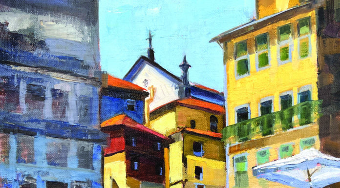 Oil paintings of city scenes