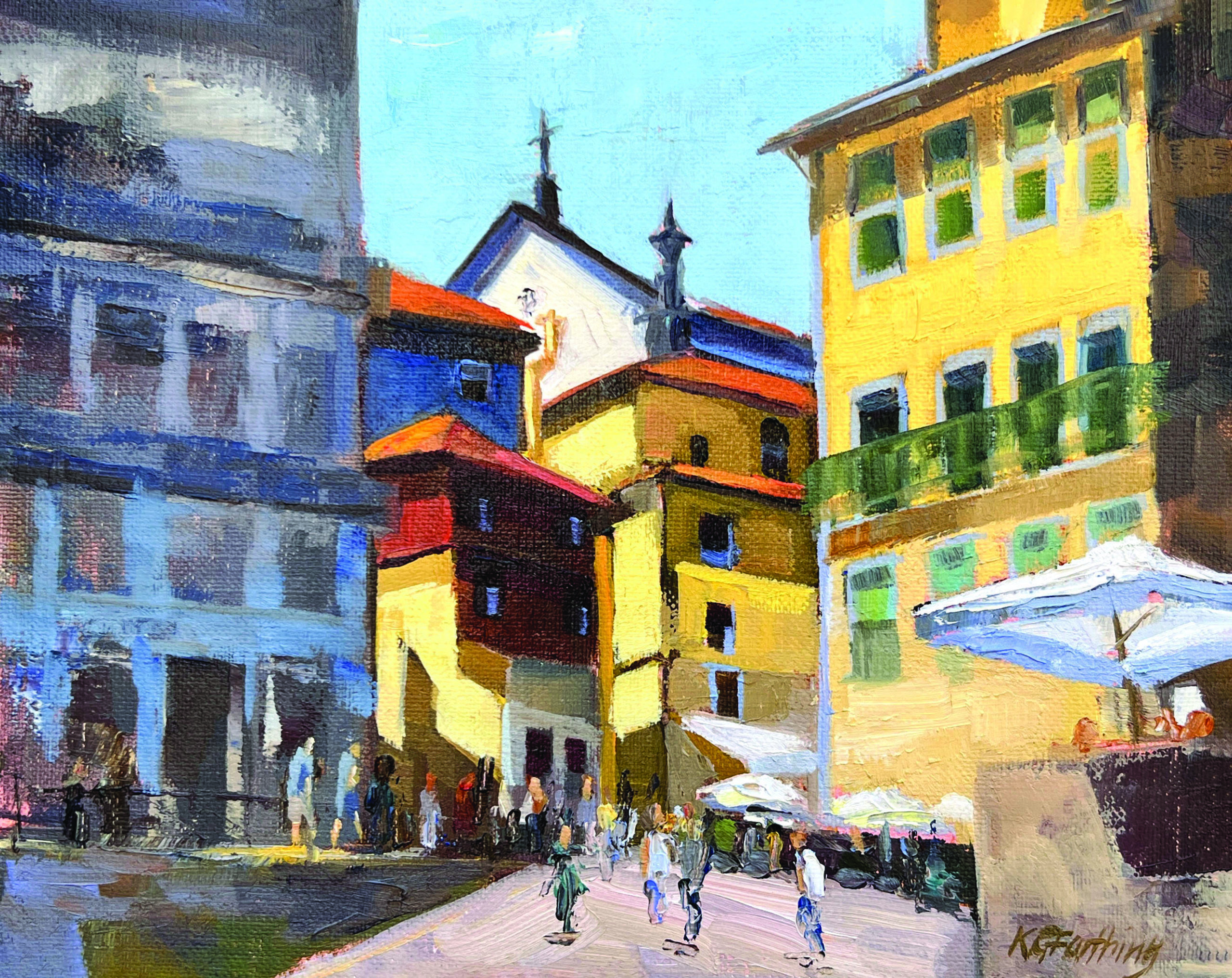 Oil paintings of city scenes