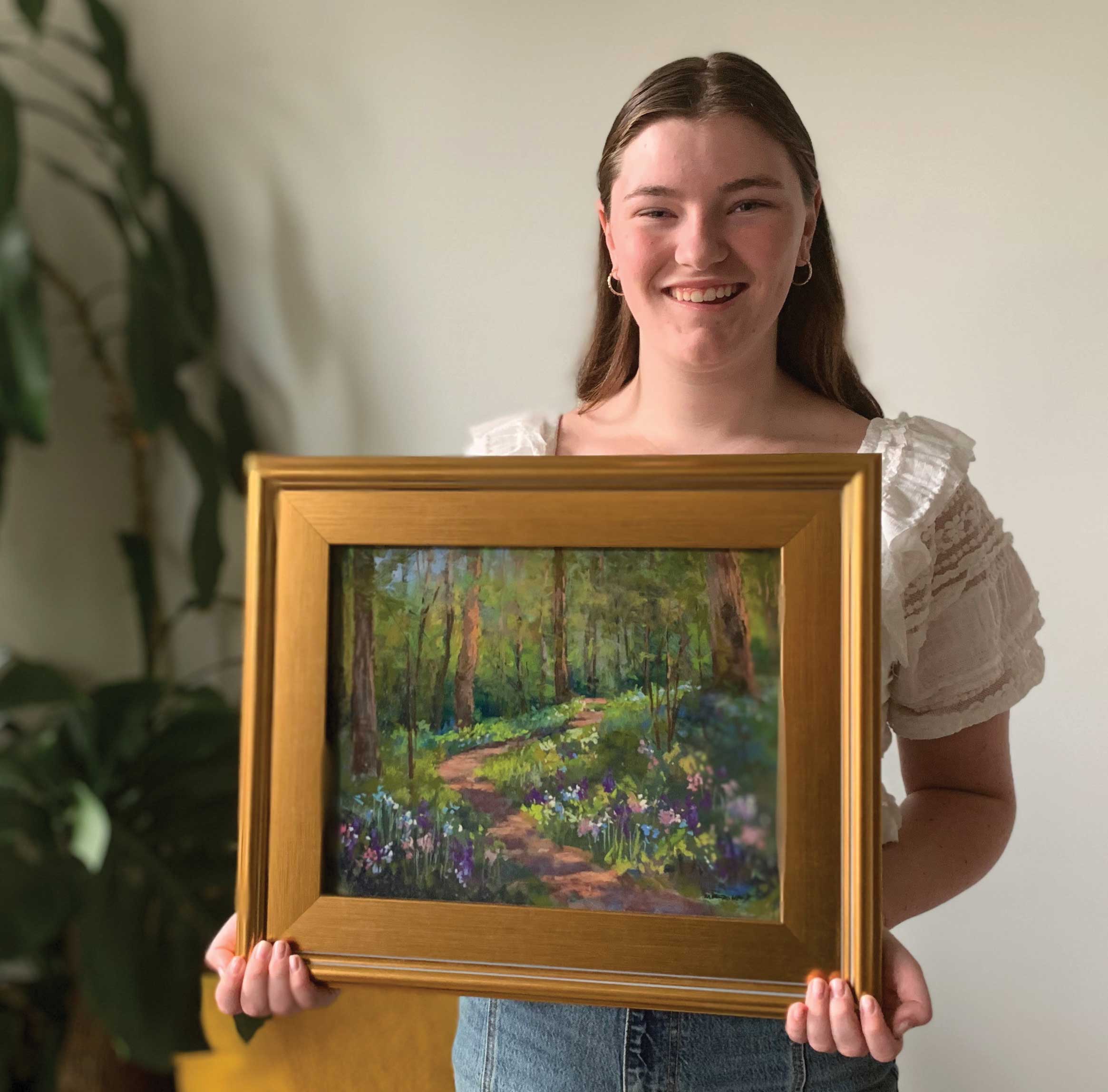 My daughter Brenna with her first painting purchase